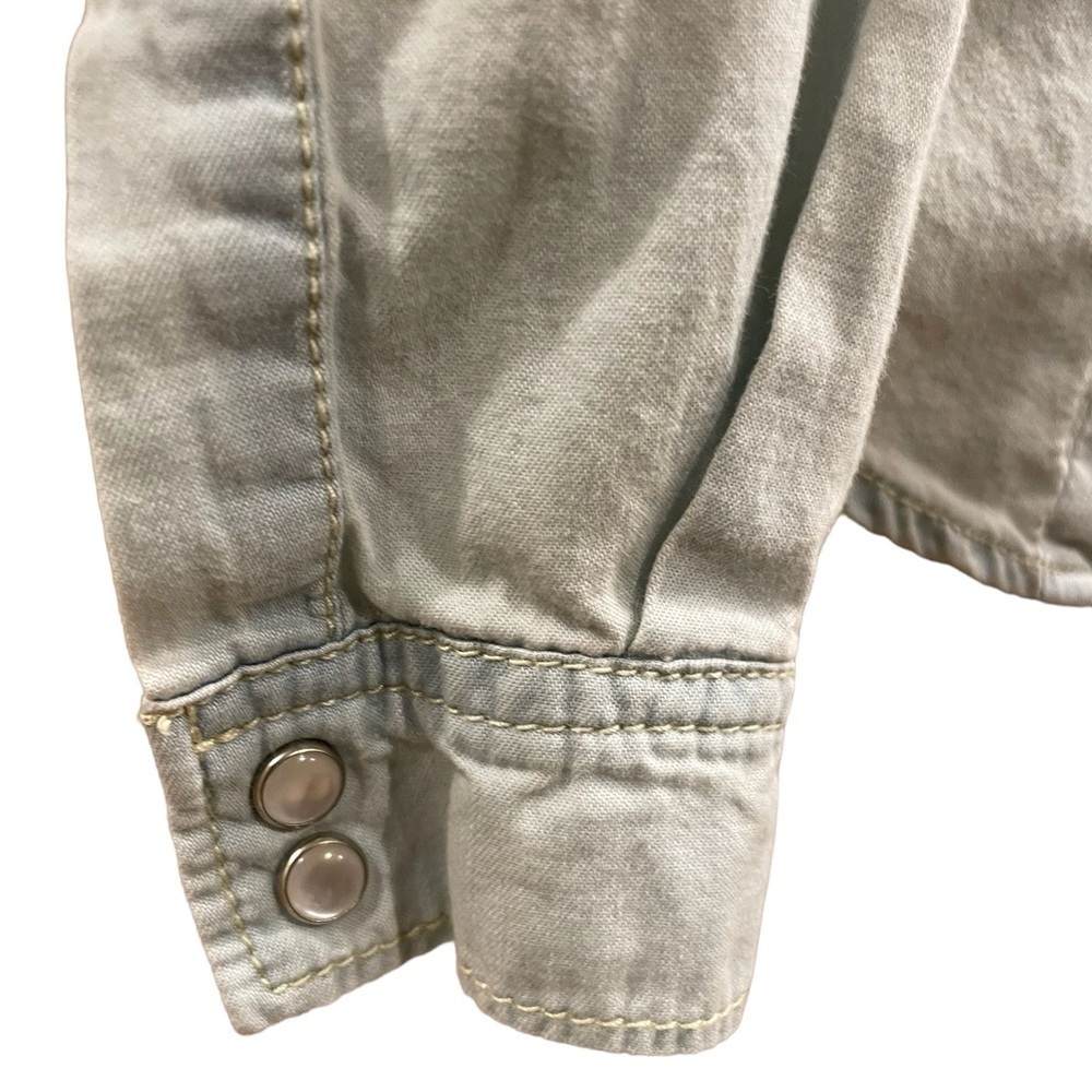 Highway Jeans Denim Light Blue Pearl Snap Button Down Shirt - Picture 5 of 6